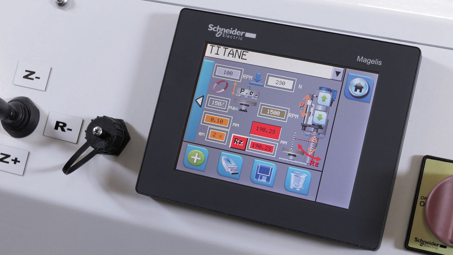 The 5.7 inch touch screen