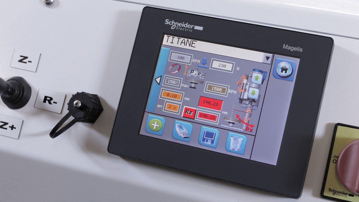 The 5.7 inch touch screen